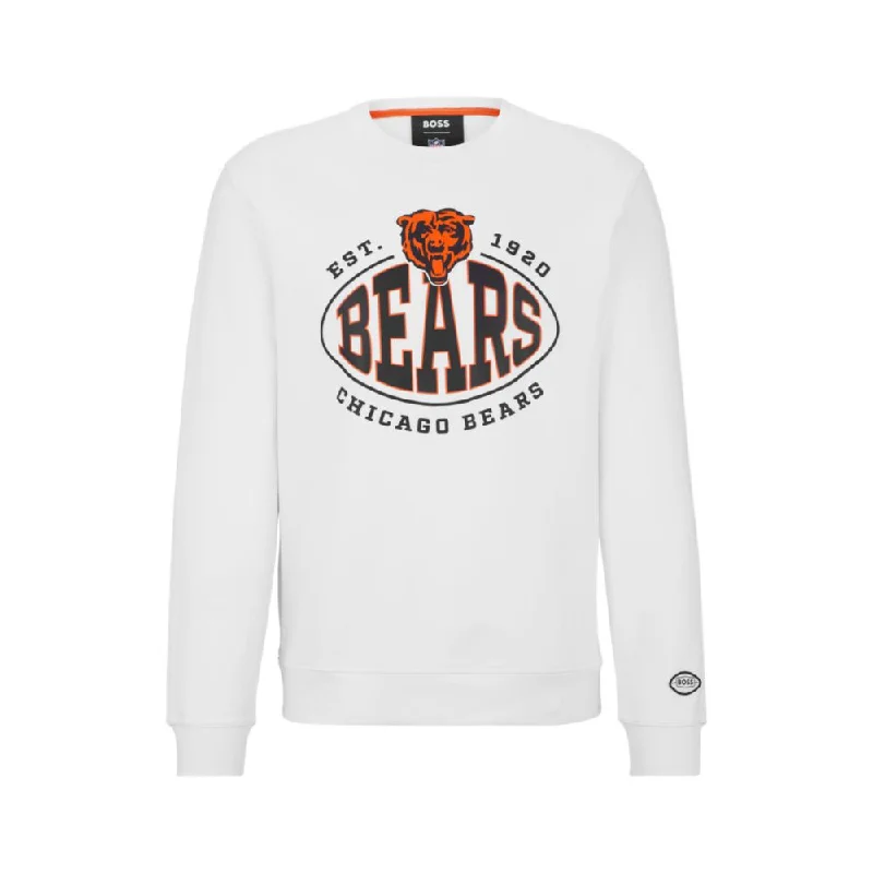 BOSS x NFL cotton-blend sweatshirt with collaborative branding Trendy Men's Oversized