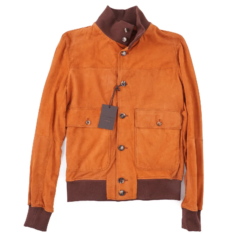 Rifugio Unlined Suede Bomber Jacket Hip Men's Retro