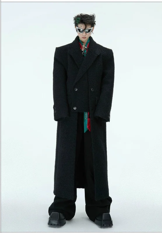 Splicing Deconstructed Wool Coat Streetwear Style