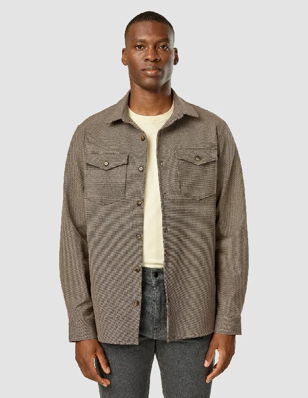 Essential Overshirt Almond Cclassic Men's Tweed