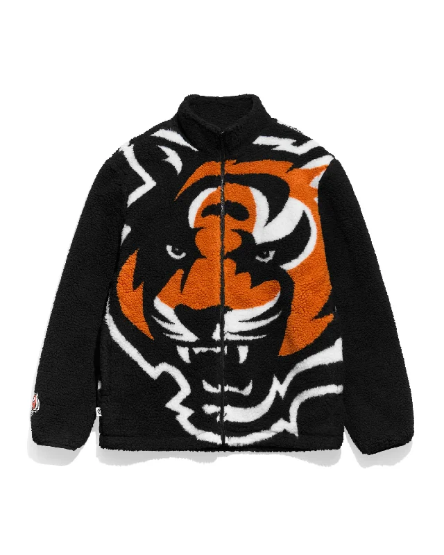 Cincinnati Bengals Big Logo Sherpa Jacket Dynamic Men's Glow