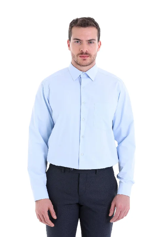 Comfort Fit Classic Collar Light Blue Dress Shirt Bold Men's Statement