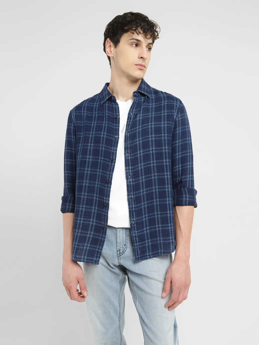 Men's Checkered Slim Fit Shirt Cozy Men's Sherpa