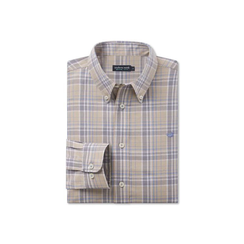 Lexington Windowpane Dress Shirt Polished Men's Satin