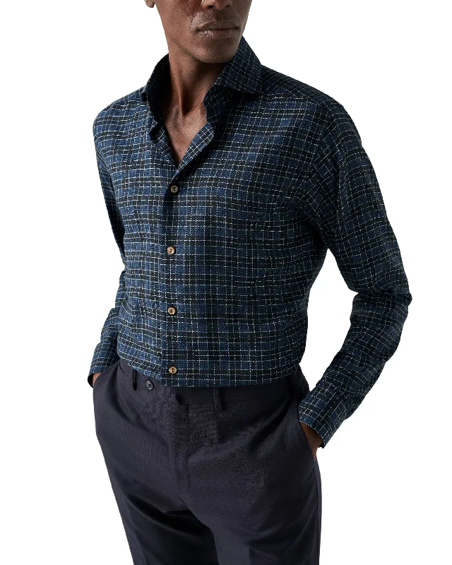 Slim Fit - Check Merino Wool Shirt Stylish Men's Neon