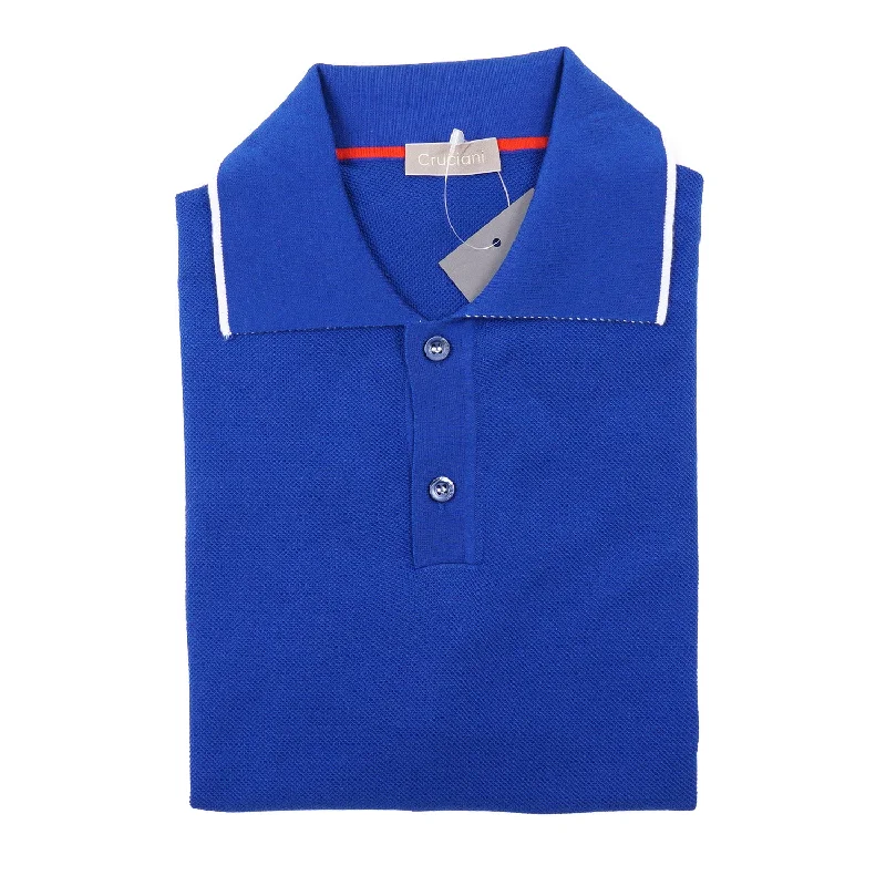 Cruciani Cotton Polo with Contrast Tipping Relaxed Men's Beach