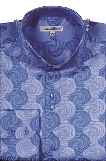 Dress Shirt Regular Fit Designer Pattern In Blue Street