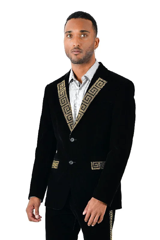 Barabas  BL3067 Blazer Slim Fit Black/Gold Cozy Men's Winter