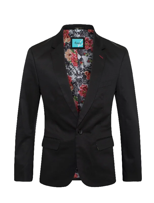 Men's Cotton-Stretch Fashion Blazer Black 9010 Masculine Men's 