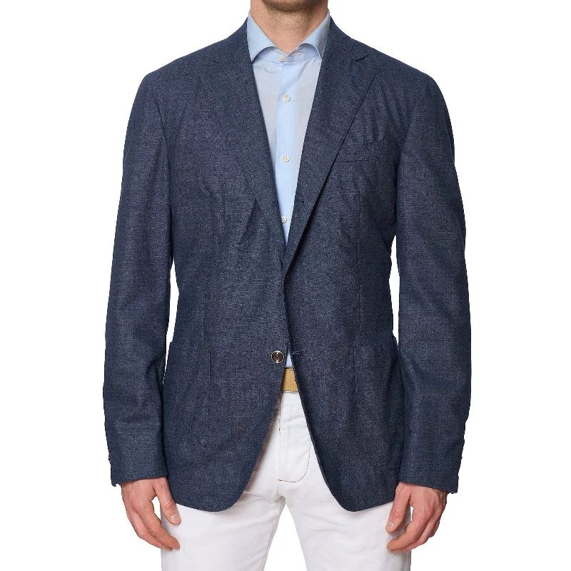 BARBA Napoli Blue Jacket Blazer Soft EU 54 NEW US 42 44 Slim Preppy Men's College