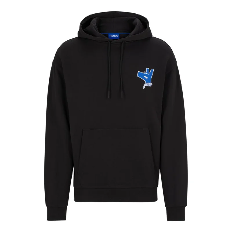 Cotton-terry hoodie with new-season logo artwork Traditional Men's Wool