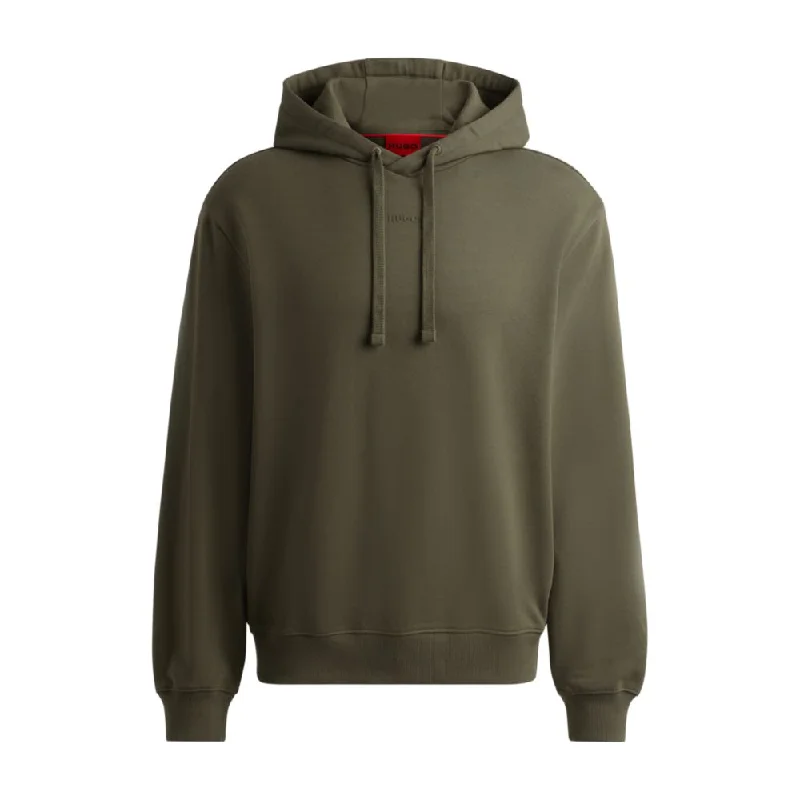 Cotton-terry relaxed-fit hoodie with logo print Artistic Men's Hand