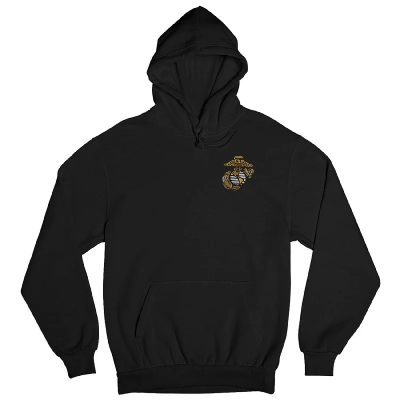 Big EGA Embroidered Hoodie Sleek Men's Metallic