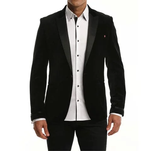 Black Velvet Peak Lapel Blazer Adventure