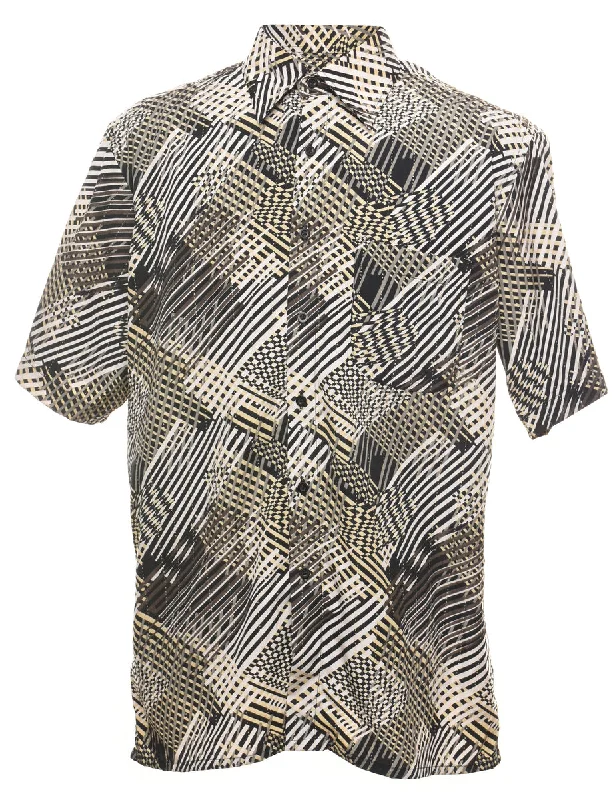 1990s Abstract Print Multi-Colour Shirt - L Vintage Men's 1970S Disco