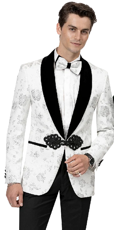 Kent & Park Slim FIT Blazer J168 White/Black Luxurious Men's High