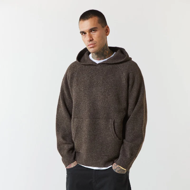 Knitted Hoodie | Brown Hip Men's Urban