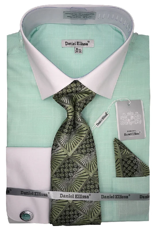 Mint Dress Shirt Set with Tie and Handkerchief Adventure