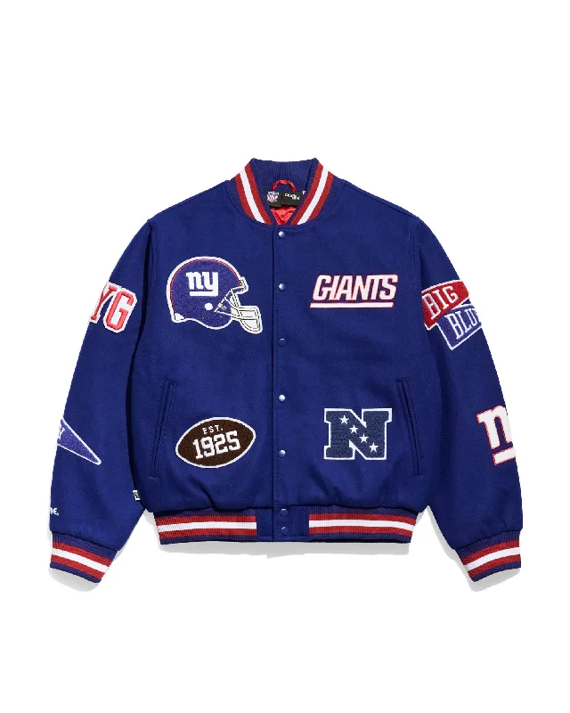 New York Giants Pennant Varsity Jacket Trendy Men's Oversized