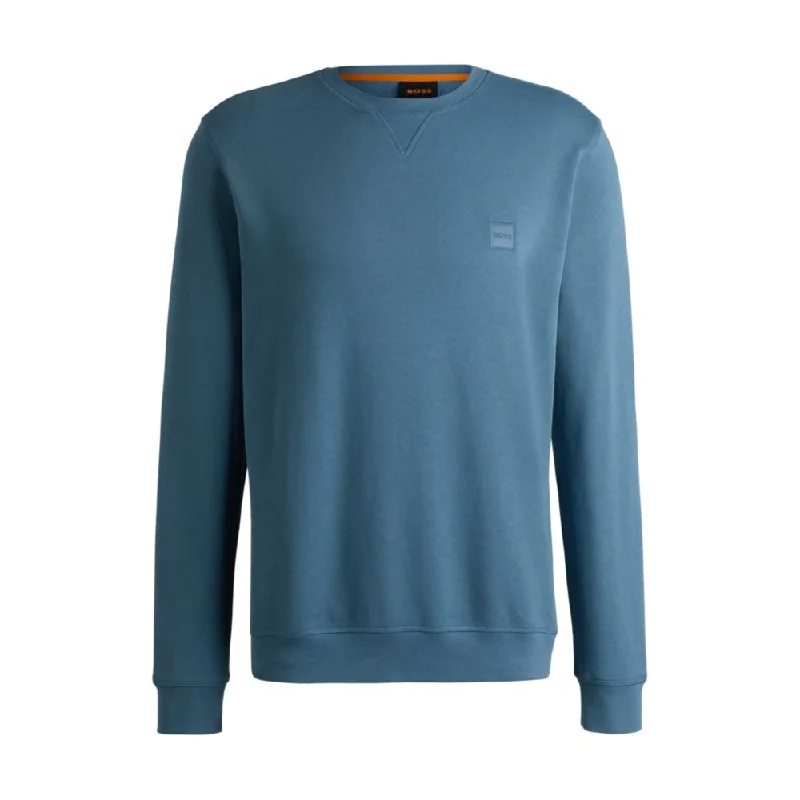 Cotton-terry regular-fit sweatshirt with logo patch Gym