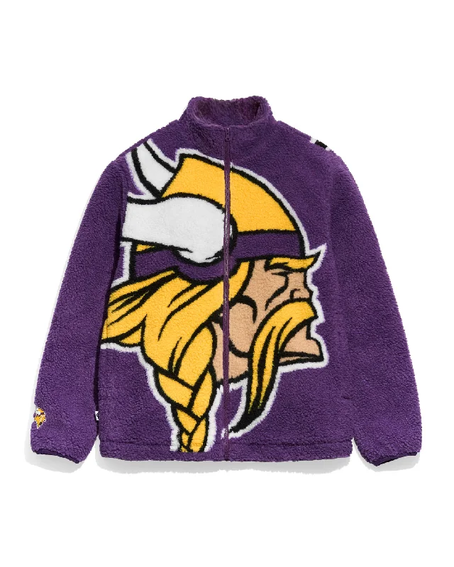 Minnesota Vikings Big Logo Sherpa Jacket Earthy Men's Hemp