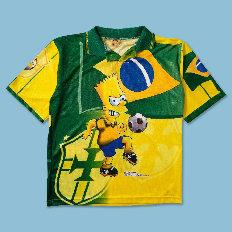 1999 Bart Simpson Brasil Jersey Large Polished Men's Satin