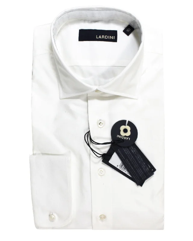 Lardini Dress Shirt White French Cuffs 44 - 17 1/2 Edgy Men's Punk