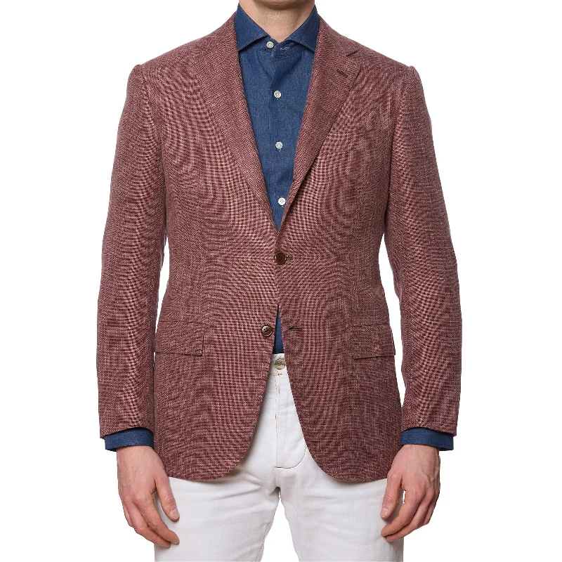 KITON Napoli for VANNUCCI Mauve Cashmere-Linen-Silk Jacket EU 50 NEW US 40 British Gentleman Style