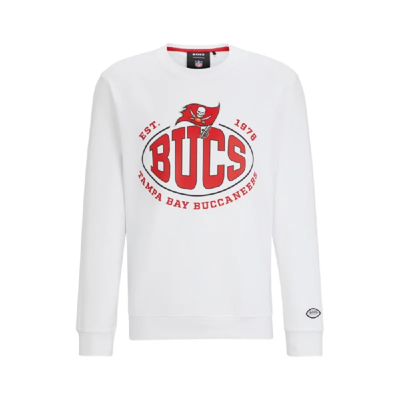 BOSS x NFL cotton-blend sweatshirt with collaborative branding Bold Men's Statement