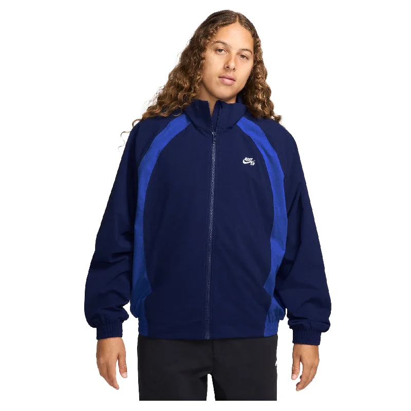 Nike SB Full Zip Woven Track Jacket Blue Void/Game Royal Trendy Men's Oversized