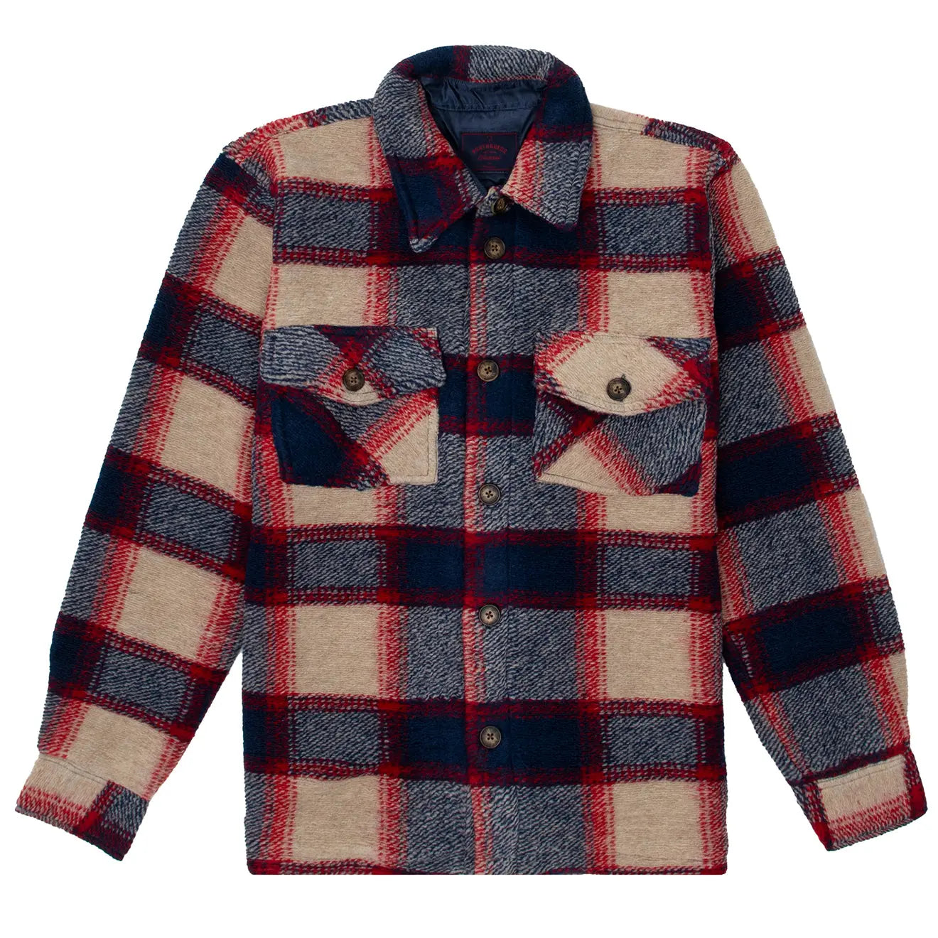 Portuguese Flannel NYC Overshirt Ecru / Blue / Red Cclassic Men's Tweed