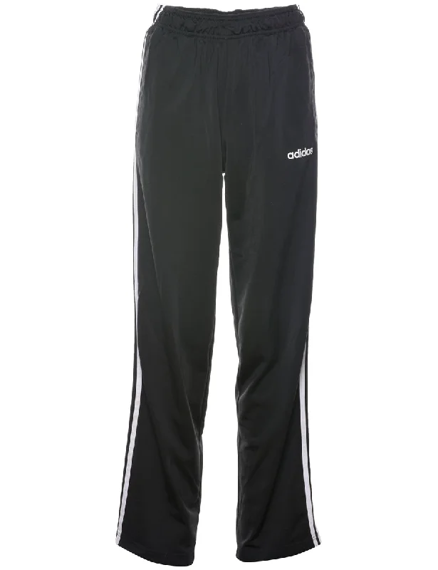 Adidas Black & White Contrast Track Pants - W26 L32 Earthy Men's Sustainable 