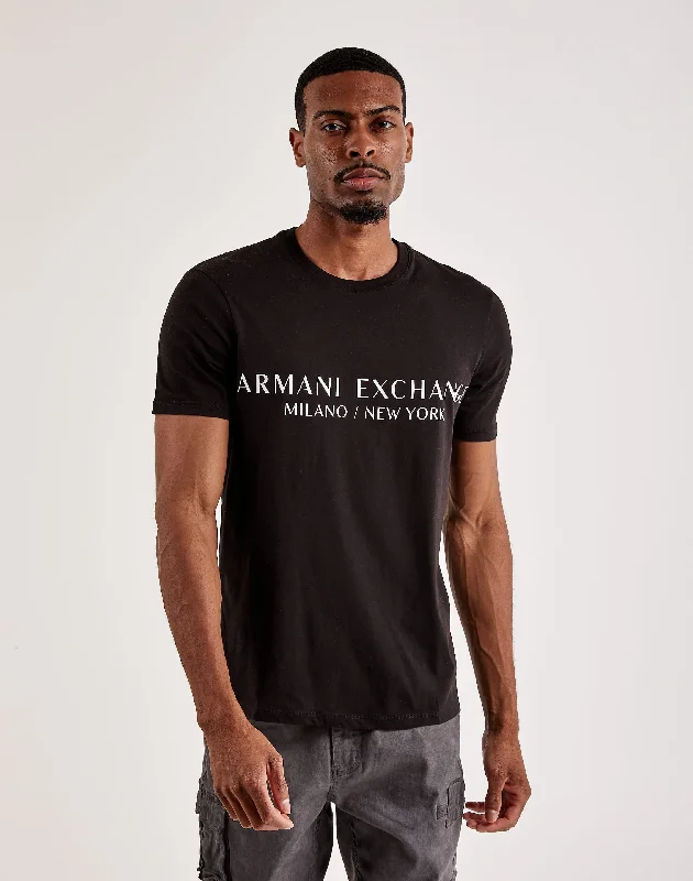 Armani Exchange Logo Tee Polished Men's Satin