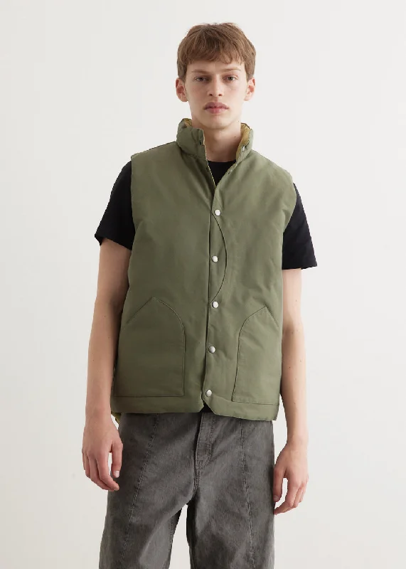 Quilted Reversible Vest Masculine Men's Thick