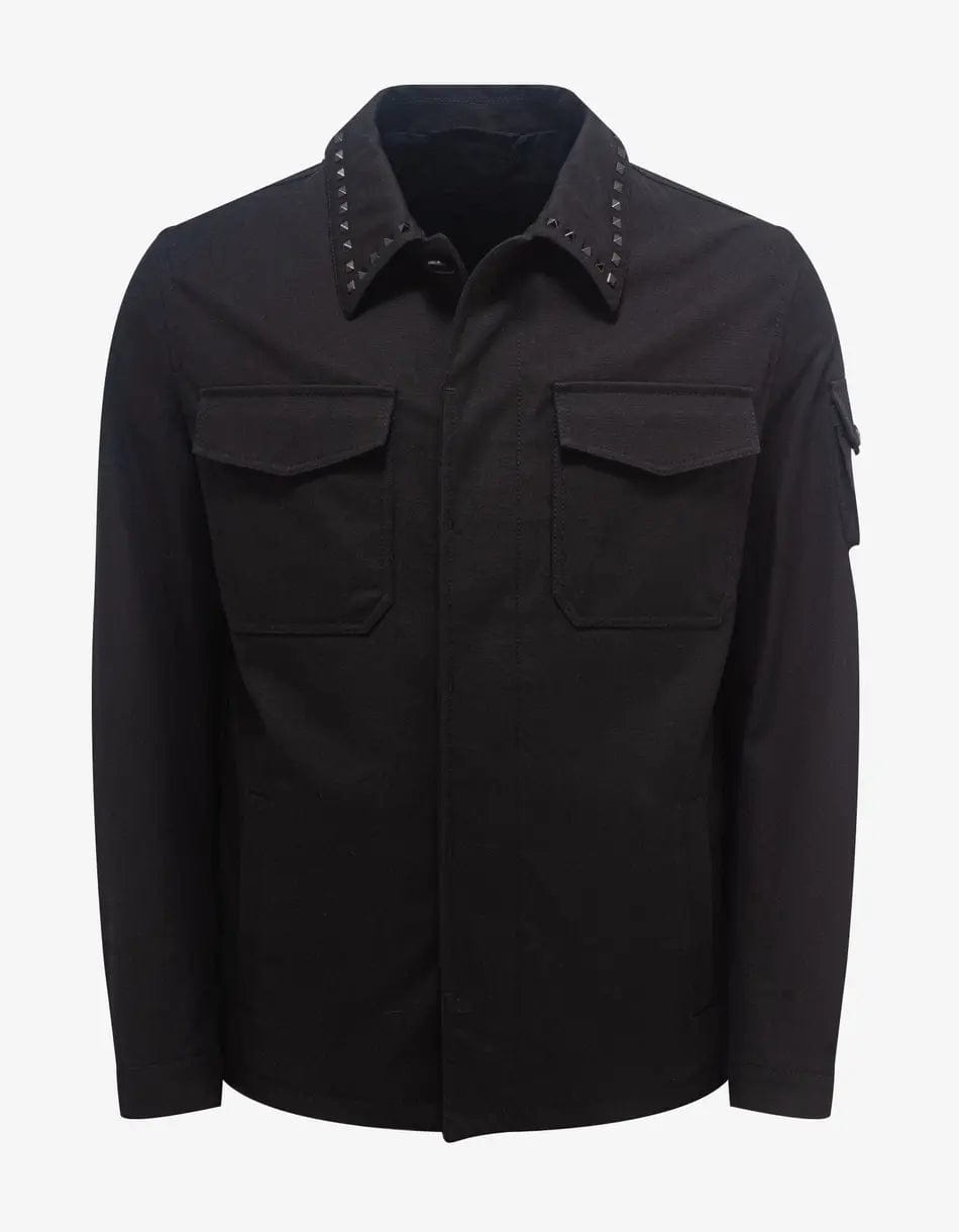 Valentino Garavani Black Untitled Stud Overshirt Business