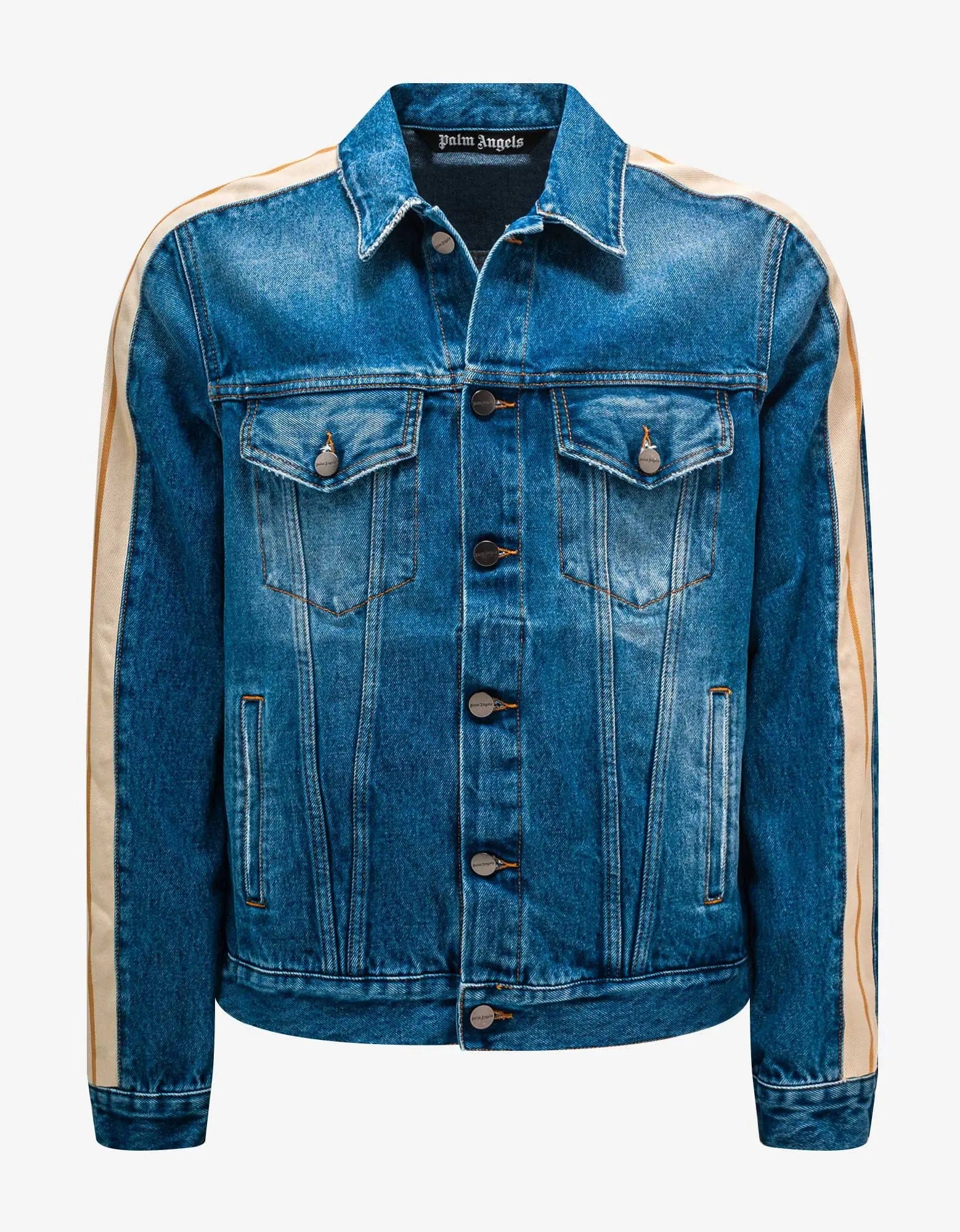 Palm Angels Blue Track Denim Jacket Vacation