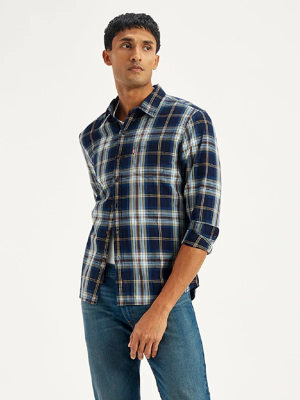 Men's Plaid Slim Fit Shirt Cozy Men's Winter