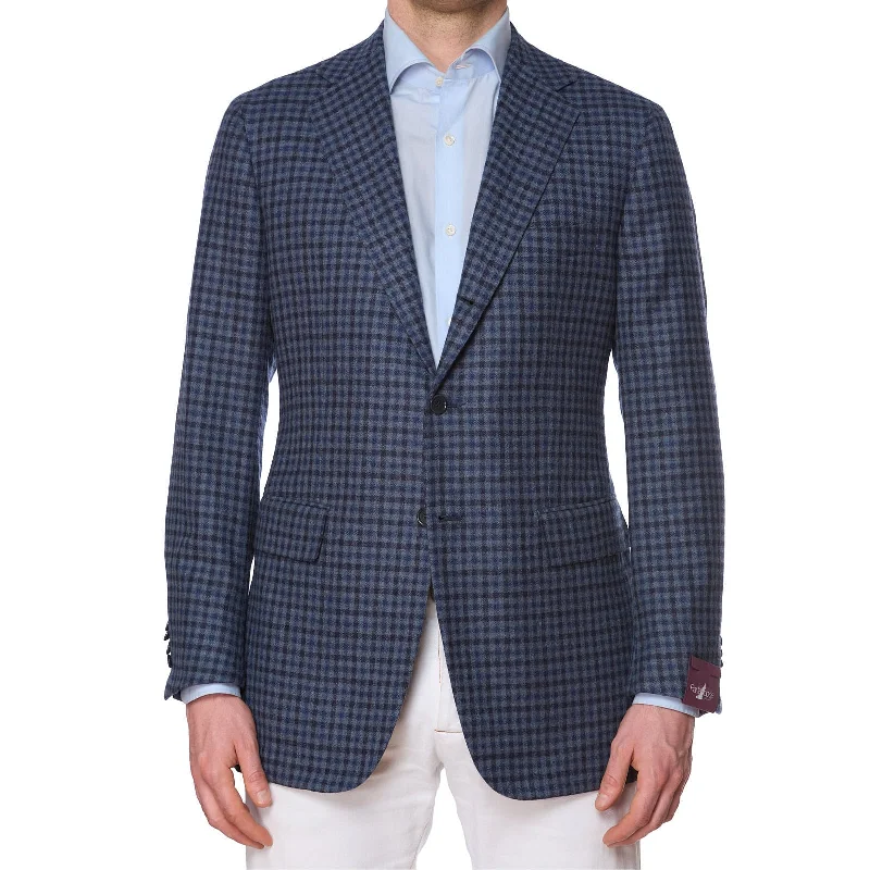 SARTORIA PARTENOPEA for VANNUCCI Handmade Blue Wool-Cashmere Jacket NEW Elegant Men's Formal 