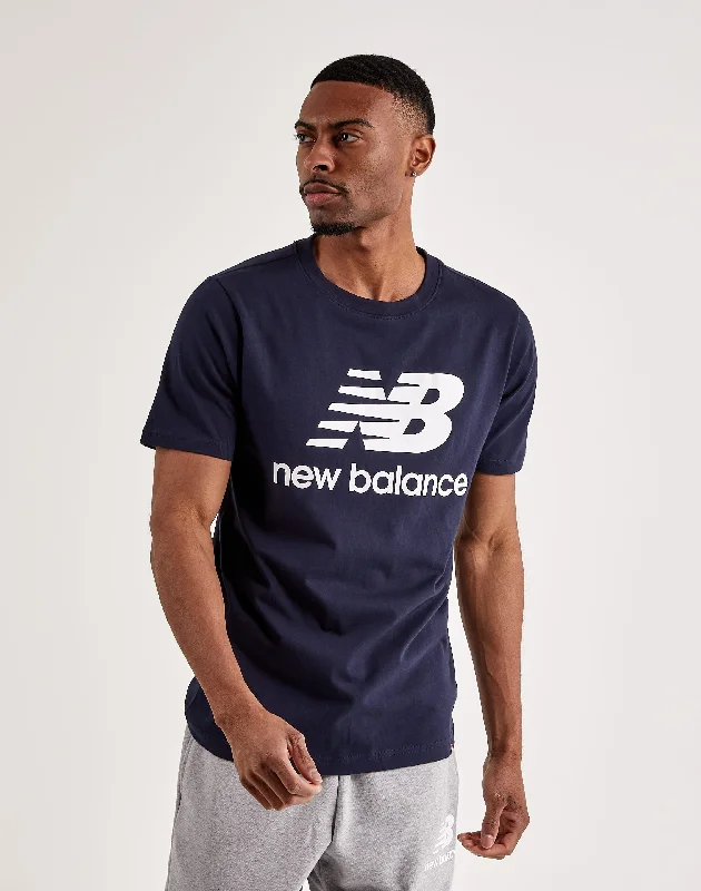 New Balance Essentials Stacked Logo Tee Cclassic Men's Tweed