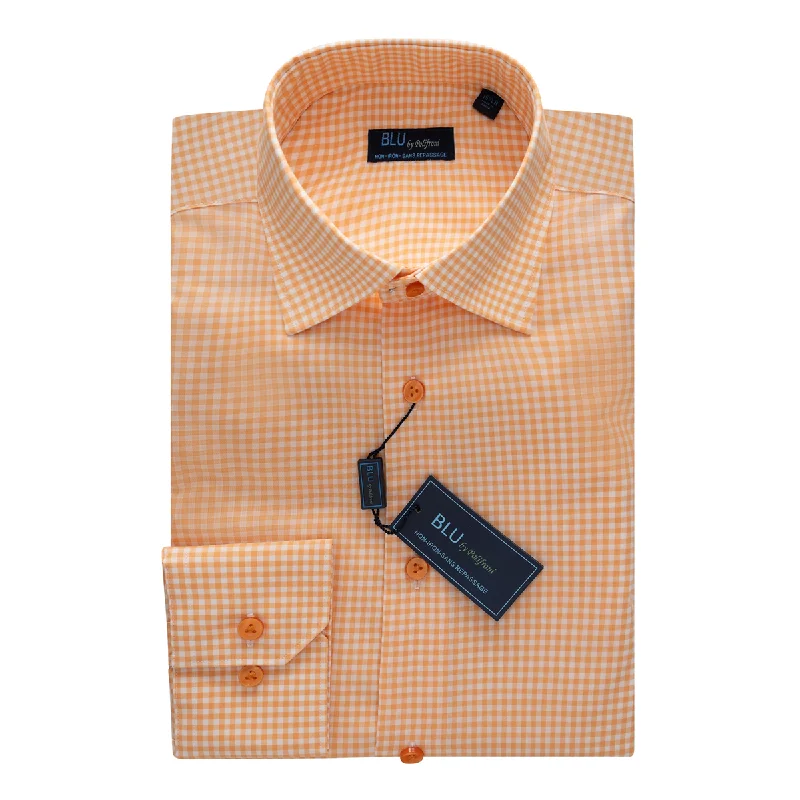 Miami Dress Shirt - Orange Check Practical Men's Multi