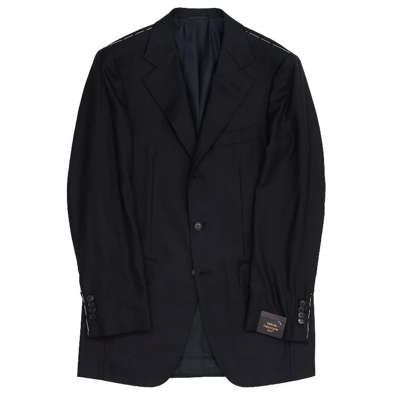 SARTORIA PARTENOPEA for VANNUCCI Black Herringbone Cashmere Jacket EU 46 NEW US 36 Refined Men's European