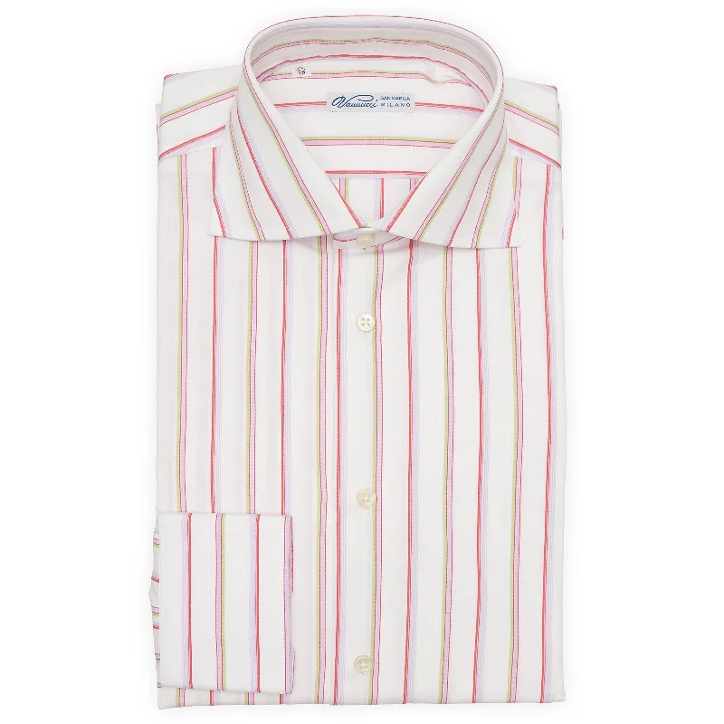 VANNUCCI Milano Striped Cotton Dress Shirt EU 38 NEW US 15 Cclassic Men's Tweed