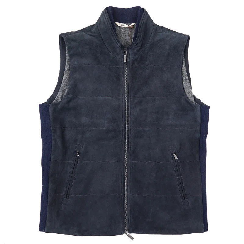 Maurizio Baldassari Wool-Lined Suede Vest Casual Men's Loose