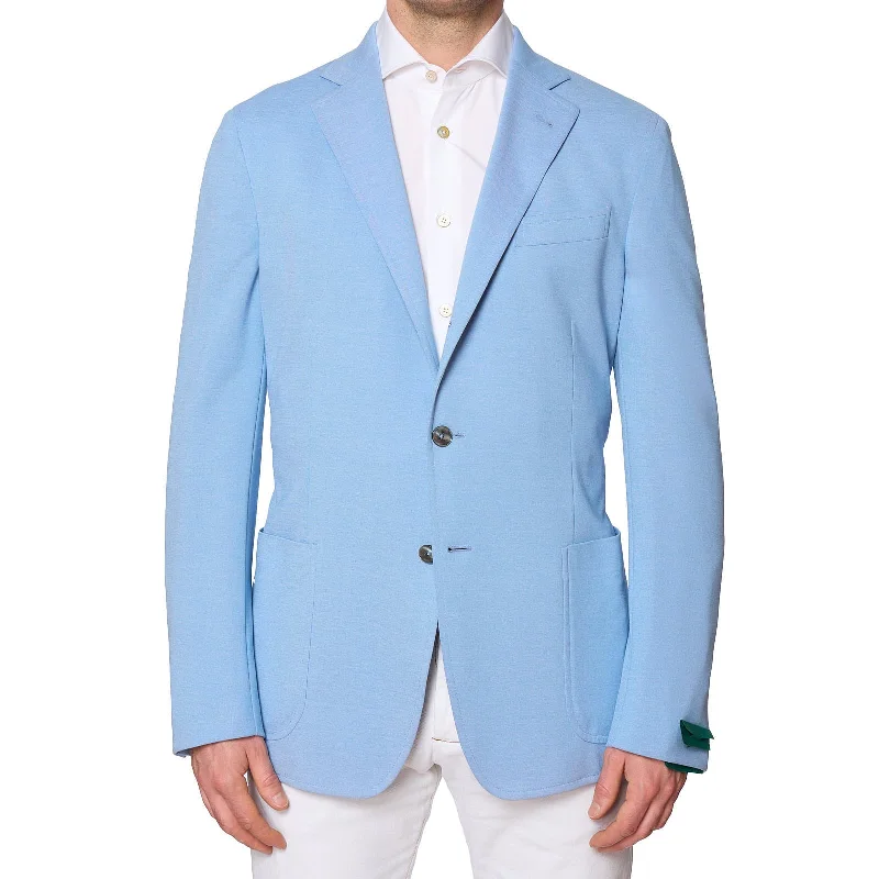 VANNUCCI Milano Azure Blue Slim Fit Stretch Jacket EU 54 NEW US 42 Masculine Men's Thick