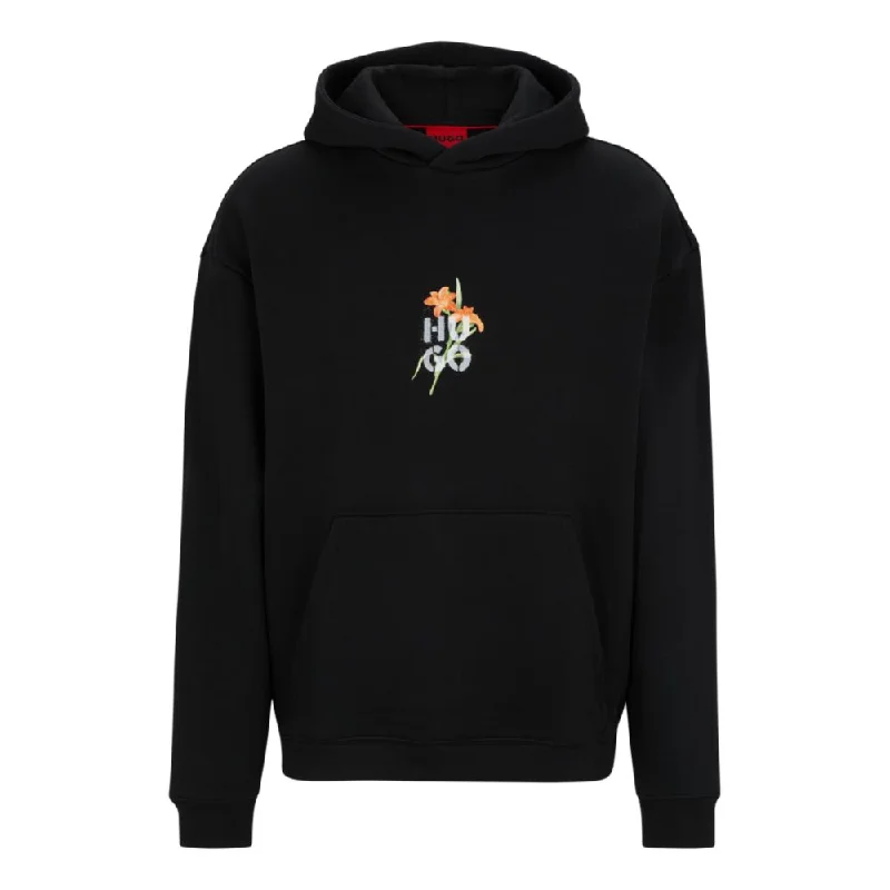 Oversize-fit hoodie with floral artwork Relaxed Men's Beach