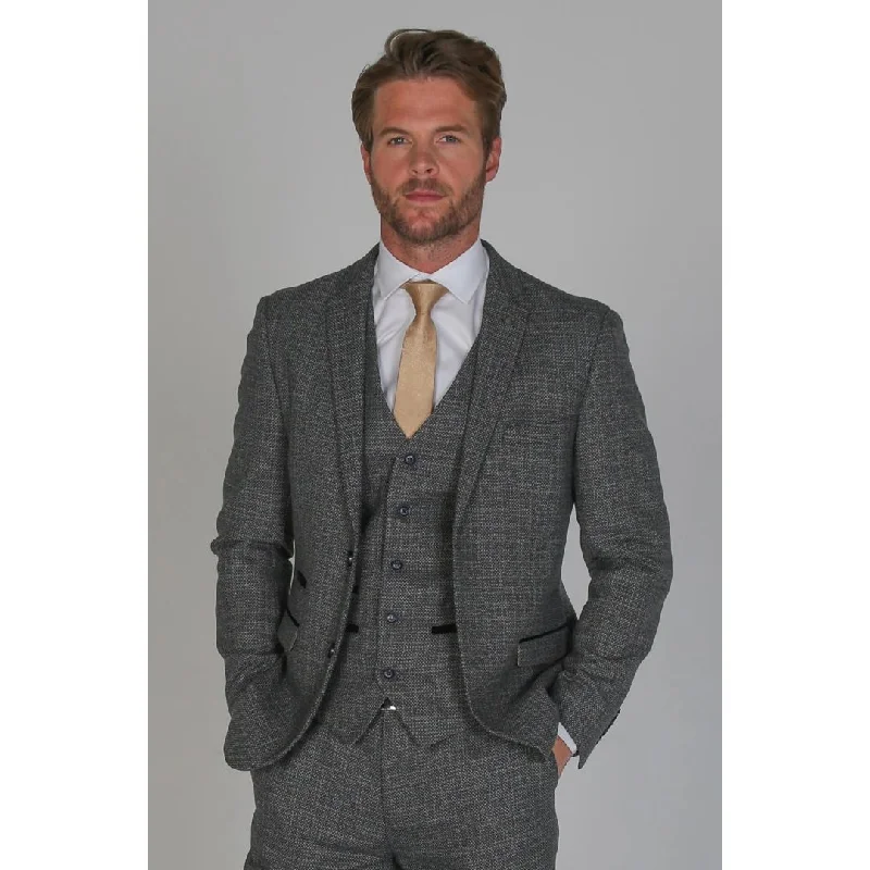 Ralph - Men's Navy Tweed Blazer Confident Men's Power