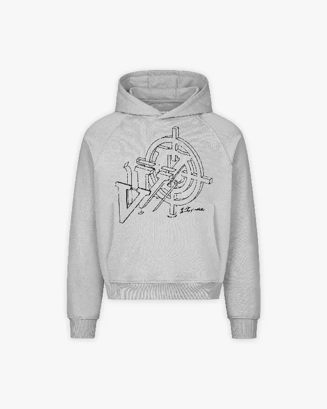 CONSTRUCTION LOGO HOODIE GREY Refined Men's Velvet