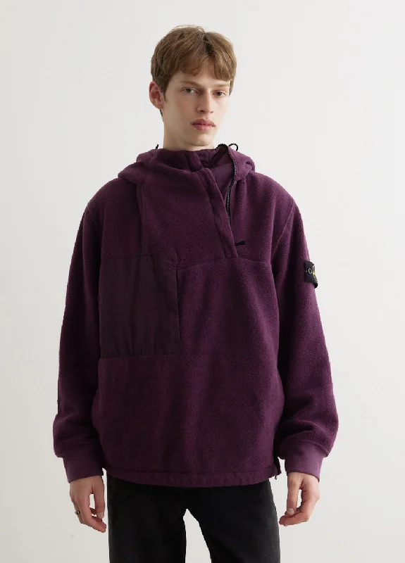 Nylon Cotton Fleece Anorak Refined Men's European