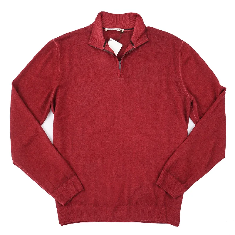 Maurizio Baldassari Half-Zip Wool Sweater Laid