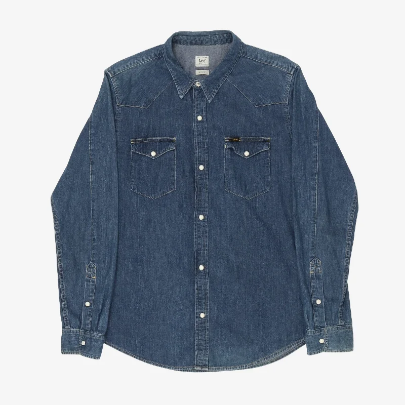 Denim Western Shirt Sophisticated Men's 